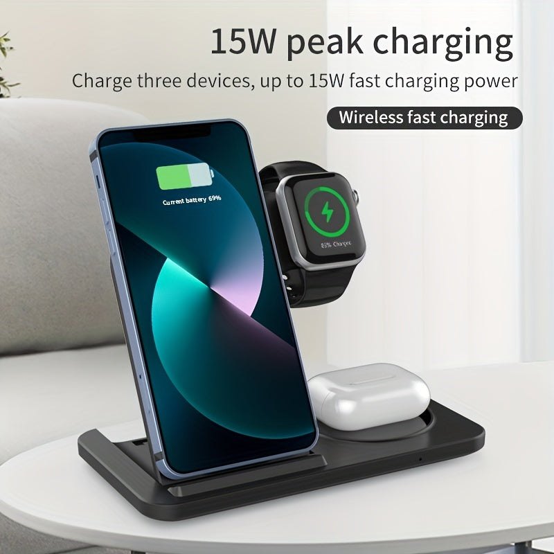 3-in-1 Fast Wireless Charger for iPhone & Apple Devices